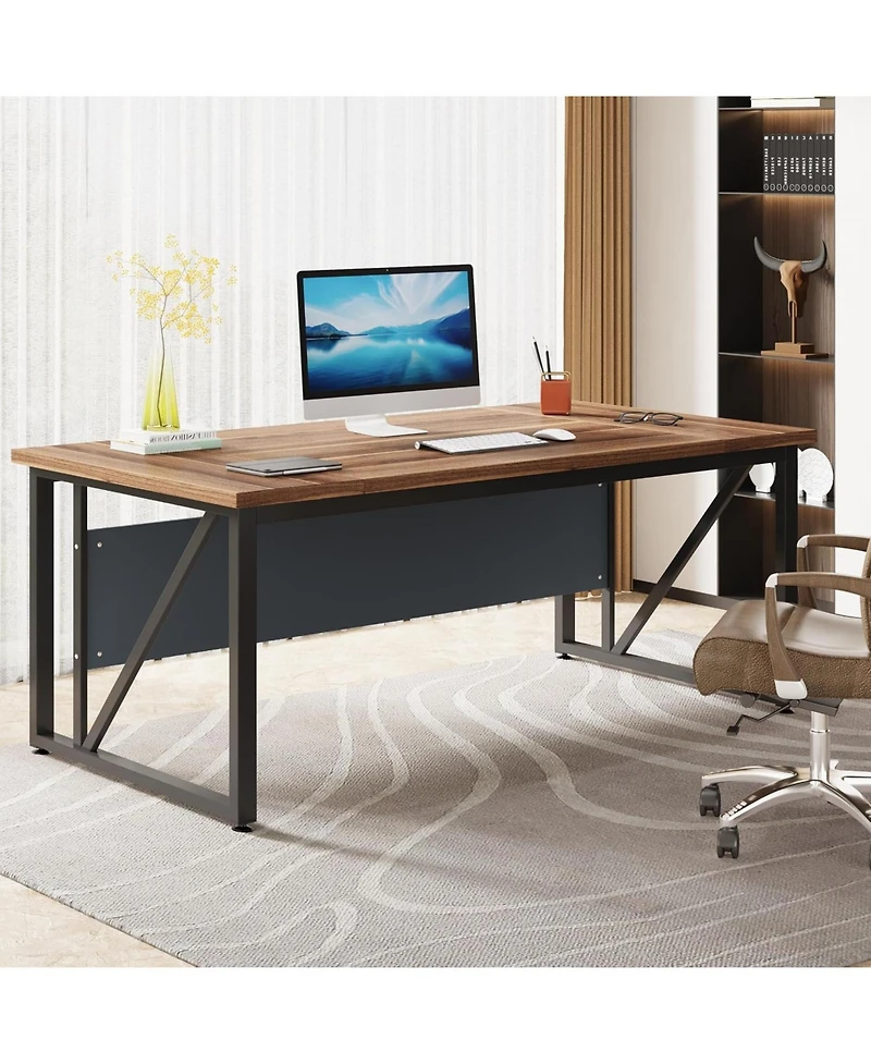 Tribesigns 63" Computer Desk with Steel Legs