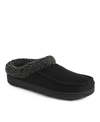 Dearfoams Men's Brendan Twill Moccasin Toe Clog Slipper