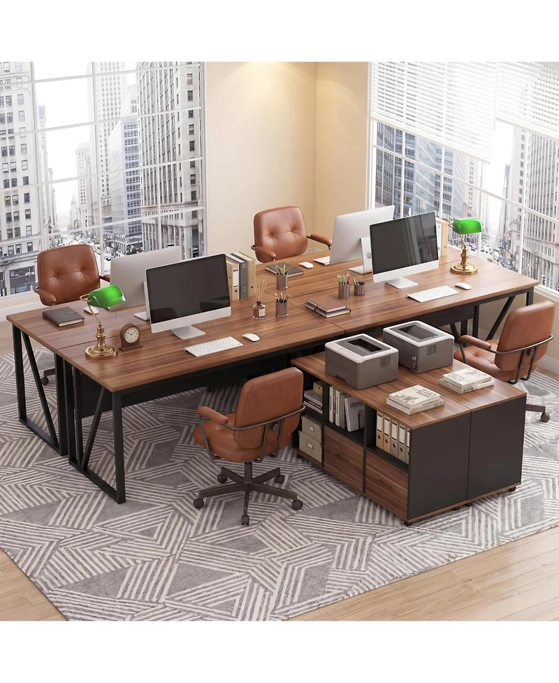 Tribesigns 55" L-Shaped Desk with Mobile File Cabinet