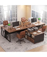 Tribesigns 55" L-Shaped Desk with Mobile File Cabinet