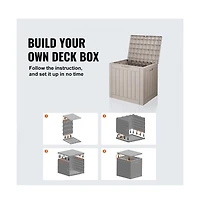 Slickblue 31 Gallon Resin Outdoor Storage Box Waterproof Deck Cabinet