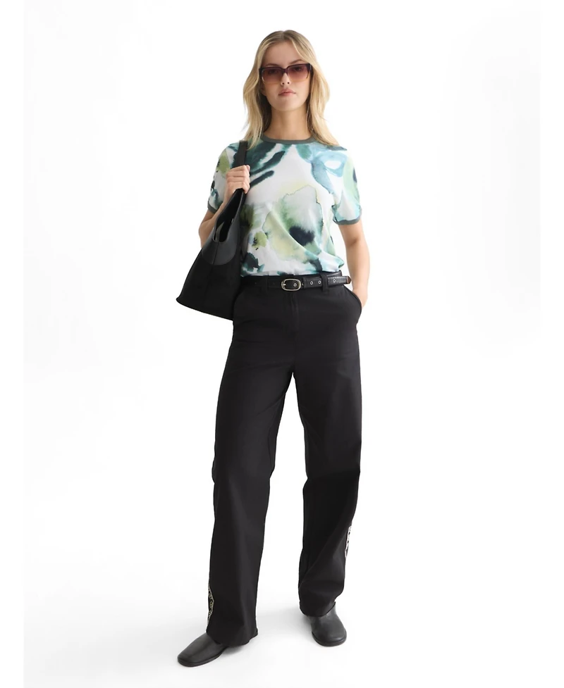 Scotch & Soda Women's Printed Cotton Short-Sleeve Crewneck T-Shirt