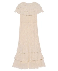 Mint Velvet Women's Ruffle Print Midi Dress