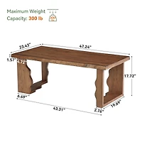 Tribesigns Coffee Center Table, Farmhouse Rectangle Tea Cocktail Table