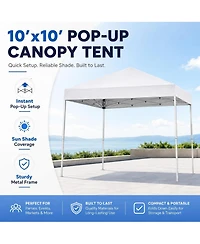 gaomon 10x10 ft Pop Up Canopy Tent with Slant Legs