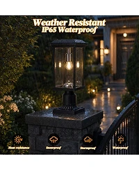 Asagikoiai Dusk to Dawn Outdoor Post Light, Waterproof Aluminum Pathway Pole Lamp