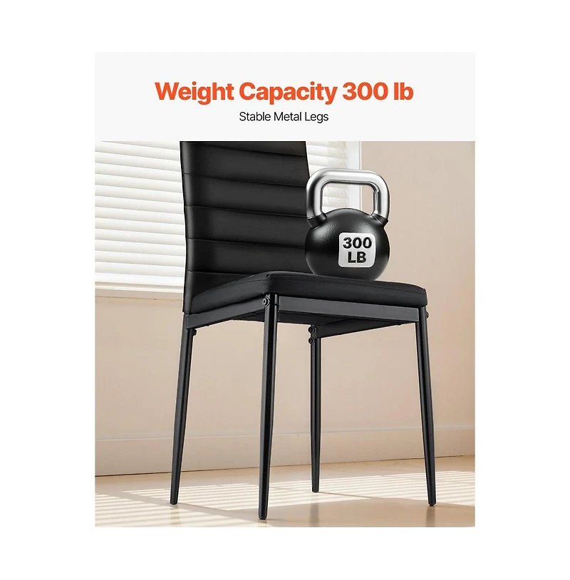 Slickblue Set of 4 Modern Dining Chairs with Thick Cushions and Metal Legs