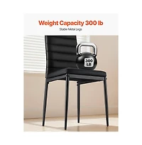 Slickblue Set of 4 Modern Dining Chairs with Thick Cushions and Metal Legs