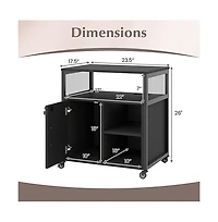 Sugift Mobile File Cabinet with Charging Station and Cable Management Hole