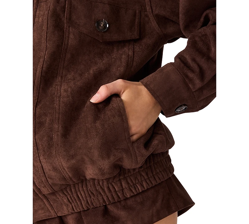 Steve Madden Women's Henson Faux-Suede Bomber Jacket