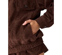 Steve Madden Women's Henson Faux-Suede Bomber Jacket
