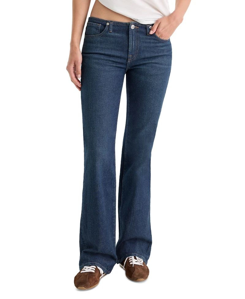 Good American Women's Low-Rise Bootcut Ghost-Waistband Jeans