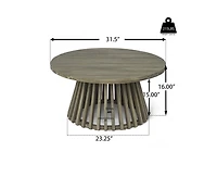 sumyeg Outdoor Acacia Wood Round Coffee Table for Patio, Balcony or Backyard