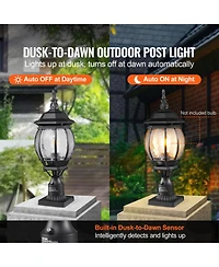 Vevor 2 Pieces Dusk to Dawn Outdoor Lamp Post Light Fixture 20.87in Pole Pier Mount