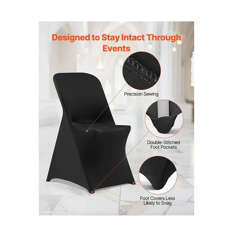 Slickblue Stretch Chair Slipcovers Set of 30, Polyester Covers for Dining, Banquet and Event Seating