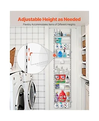 Sugift 10-Tier Over the Door Pantry Organizer Heavy-Duty Steel Adjustable Spice Rack Shelves