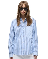 Hudson Jeans Women's Oversized Striped Long-Sleeve Button-Down Shirt