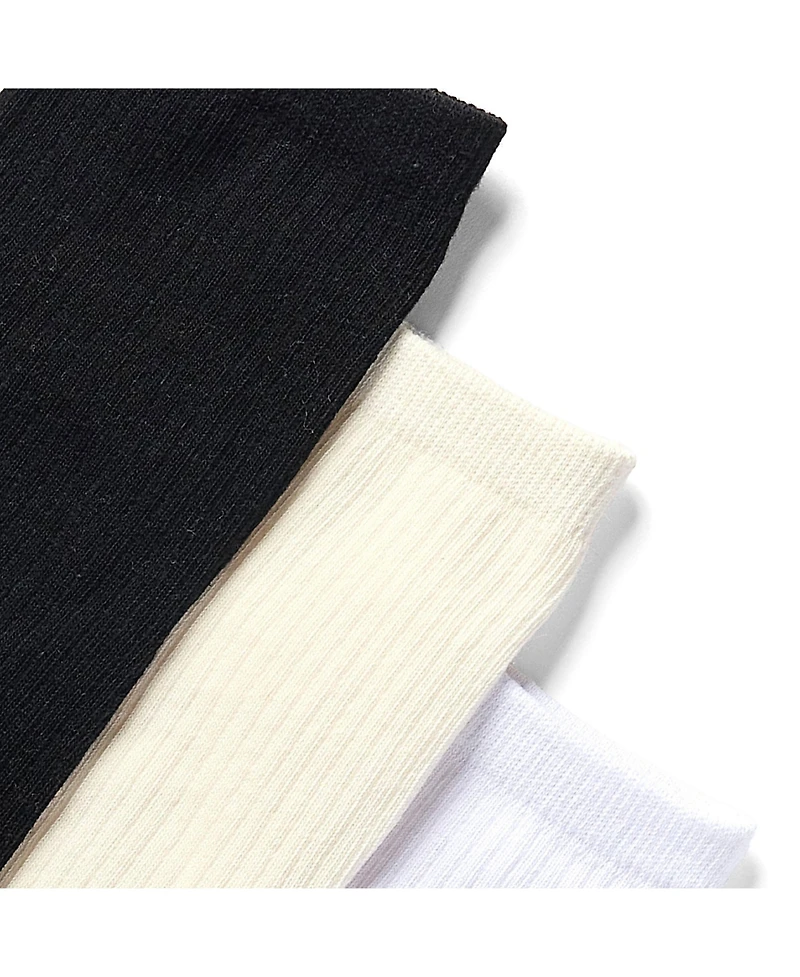 Stems Women's Ribbed Ankle Socks, 3-Pack