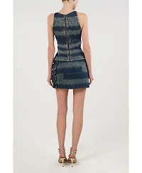 Nocturne Women's Halter Neck Denim Blouse