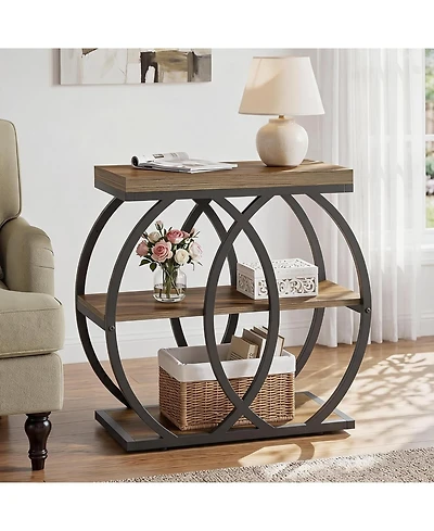 Tribesigns 3-Tier Narrow End Table with Metal Frame