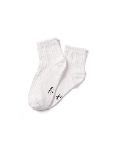 Stems Women's Pointelle Ruffled Crew Socks