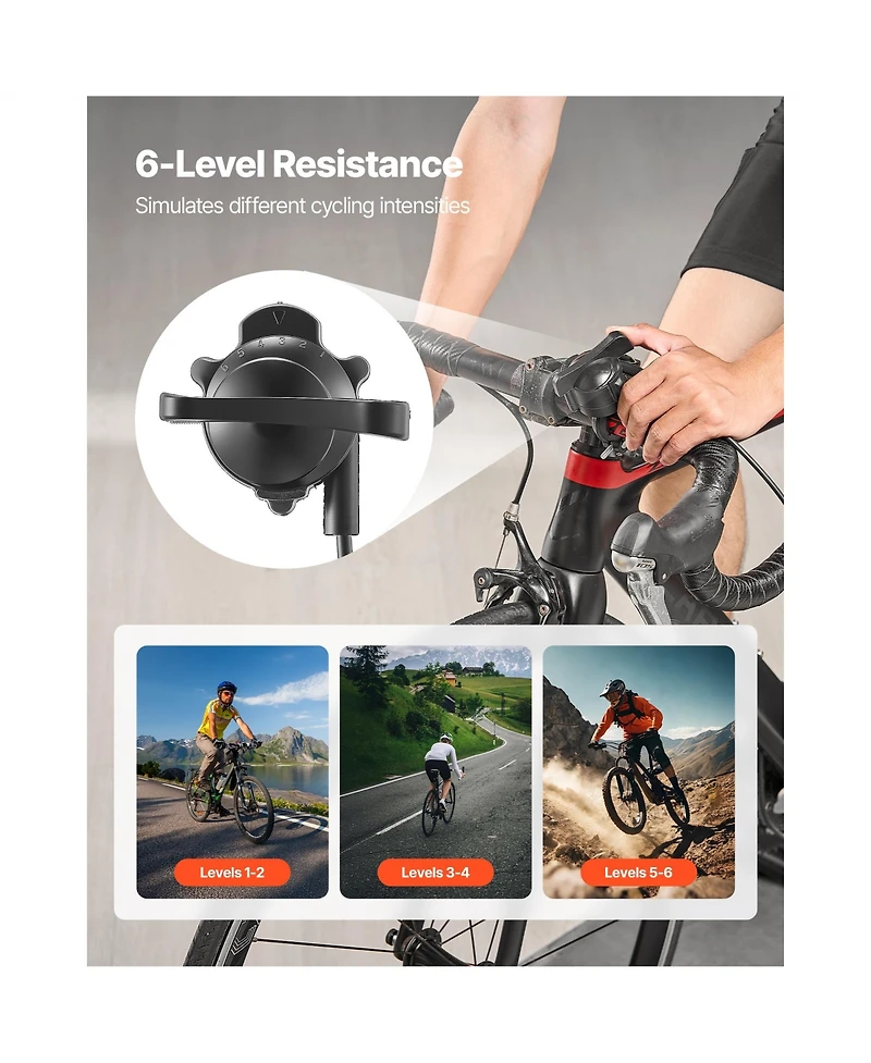 Sevorley Foldable Magnetic Bike Trainer Stand, 6-Level Resistance, 26-29 in and 700C Wheels