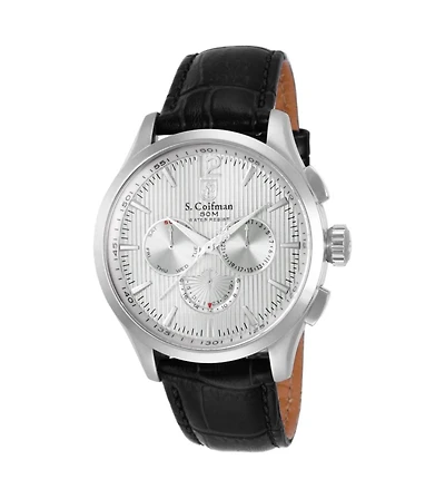 Invicta S.Coifman Men's Heritage Chronograph Dial Leather Strap Watch