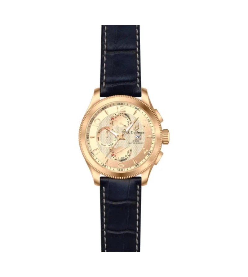 Invicta S.Coifman Men's Heritage Chronograph Dial Leather Strap Watch