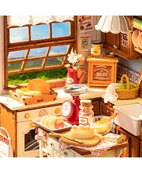 Robotime Baking Kitchen 3D Wooden Miniature Dollhouse Puzzle, Ages 3+
