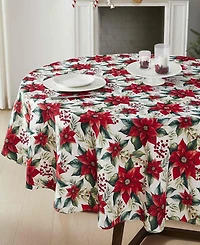 Avanti Poinsettia Round Tablecloth, 70" x 70"