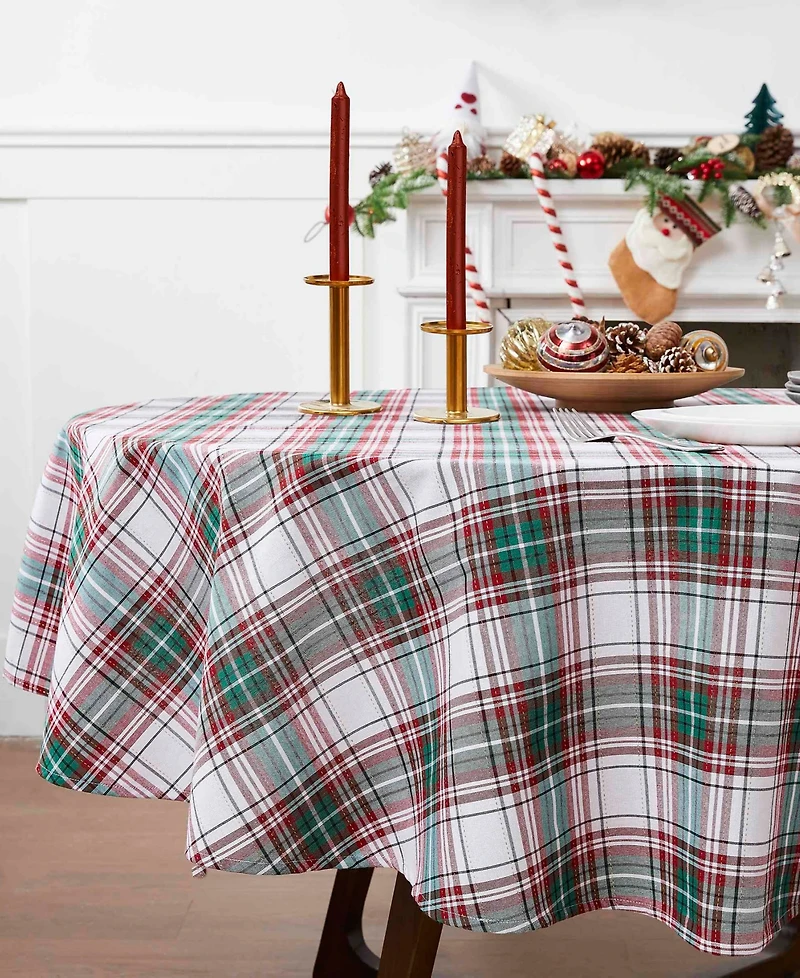 Avanti Holiday Plaid Round Tablecloth, 70" x 70"