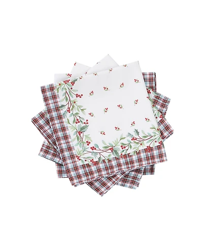 Avanti Holly Plaid Napkins, Set of 4