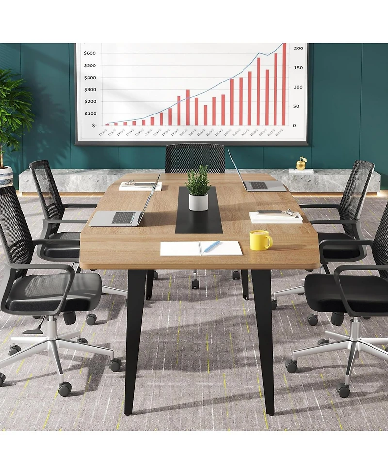 Tribesigns Boat-Shaped Conference Table