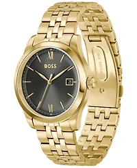 Hugo Boss Men's Langford Quartz Ionic Plated Thin Gold Steel Watch 39mm