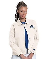 Starter Women's Chicago Cubs Cooperstown First Down Full-Snap Long-Sleeve Coaches Jacket