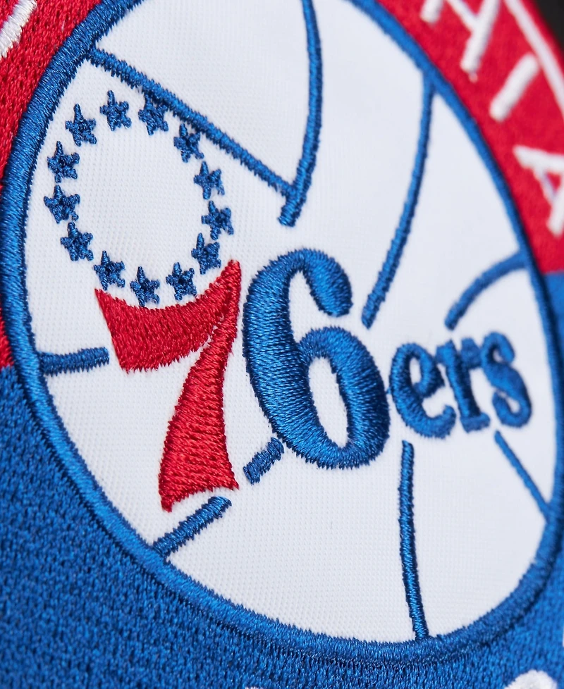Mitchell & Ness Men's Black Philadelphia 76ers Hardwood Classics Blackout Collection Satin Full-Zip Jacket