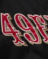 Mitchell & Ness Men's Black San Francisco 49ers 80th Anniversary Heavyweight Satin Full-Snap Jacket