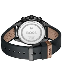 Hugo Boss Men's Bossletic Quartz Chrono Black & Silicone Watch 43.40mm