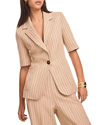 Mint Velvet Women's Pin Stripe Short Sleeve Blazer