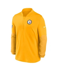 Nike Men's Gold Pittsburgh Steelers Sideline Dri-fit Half-Zip Pullover Sweatshirt
