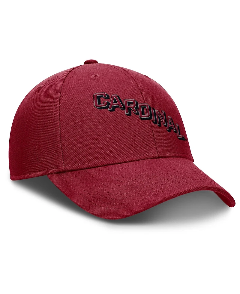 Nike Men's Cardinal Stanford Cardinal Slanted Primetime Rise Performance Adjustable Hat