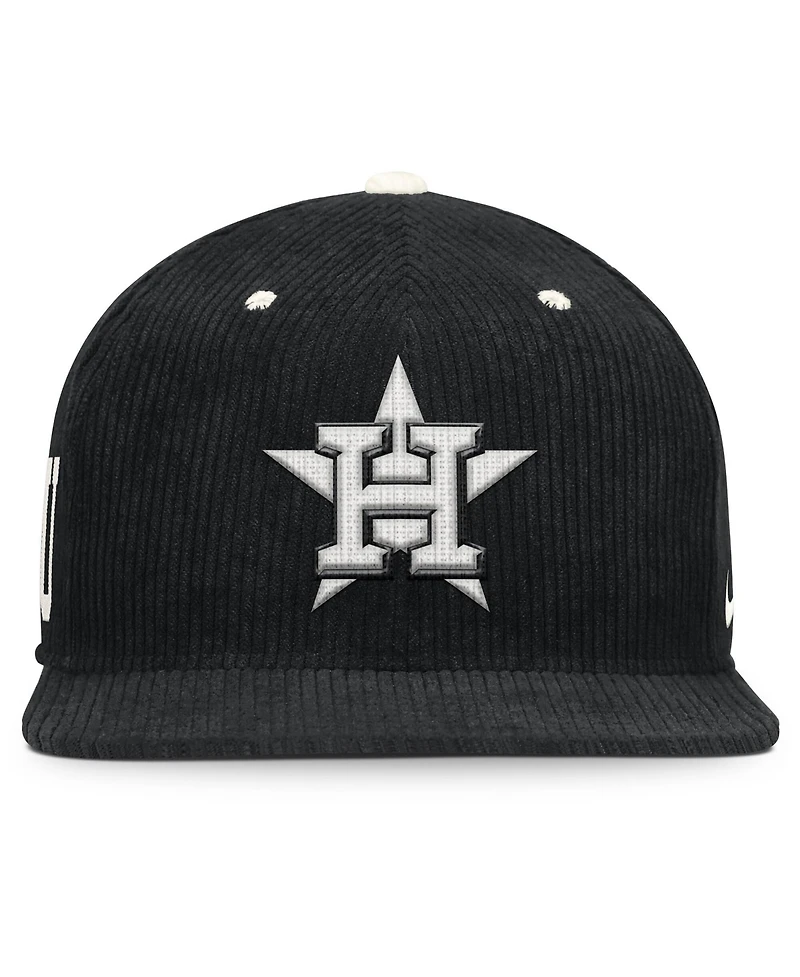 Nike Men's Black Houston Astros Pro Corduroy Structured Snapback Hat