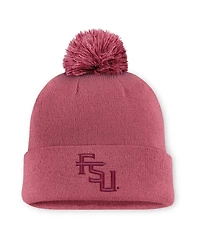 Men's Nike Pink Florida State Seminoles Primetime Peak Campus Cuffed Knit Hat with Pom