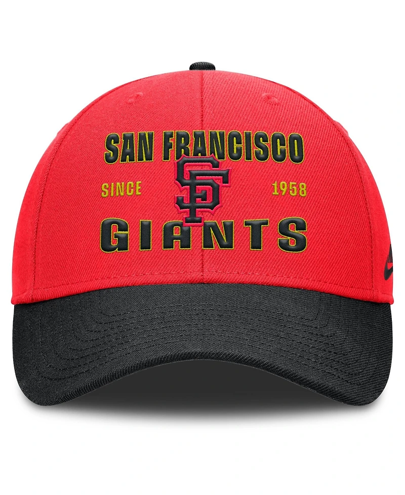 Nike Men's Crimson/Black San Francisco Giants Neon 90s Rise Adjustable Hat