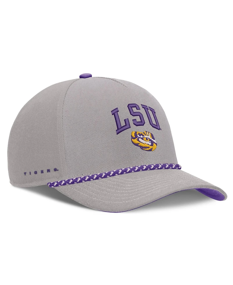 Men's and Women's Nike Gray Lsu Tigers Primetime Rise Rope Adjustable Hat