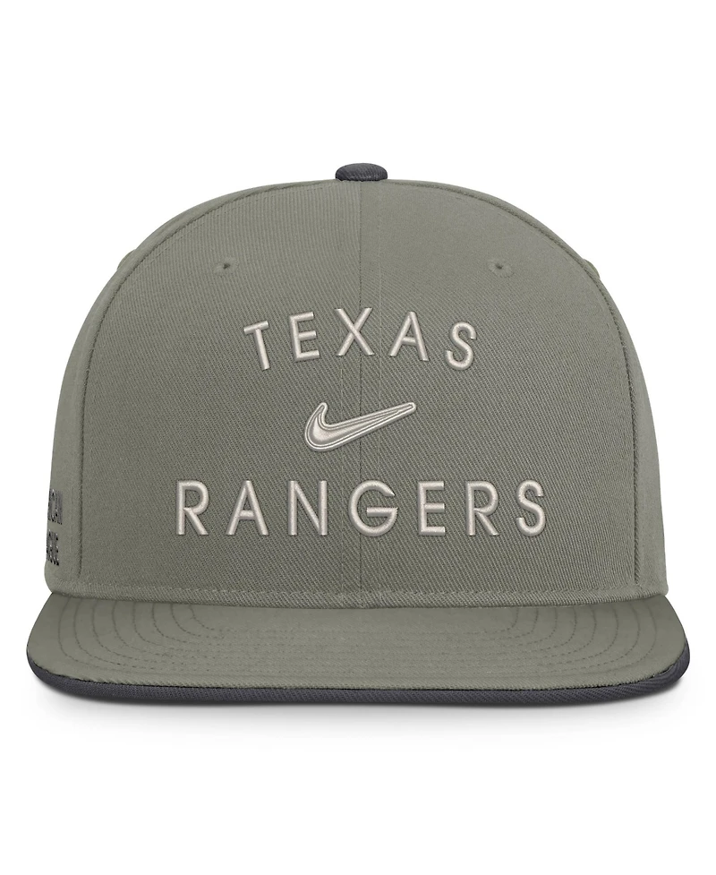Men's Nike Olive Texas Rangers Pro Dri-fit snapback Hat