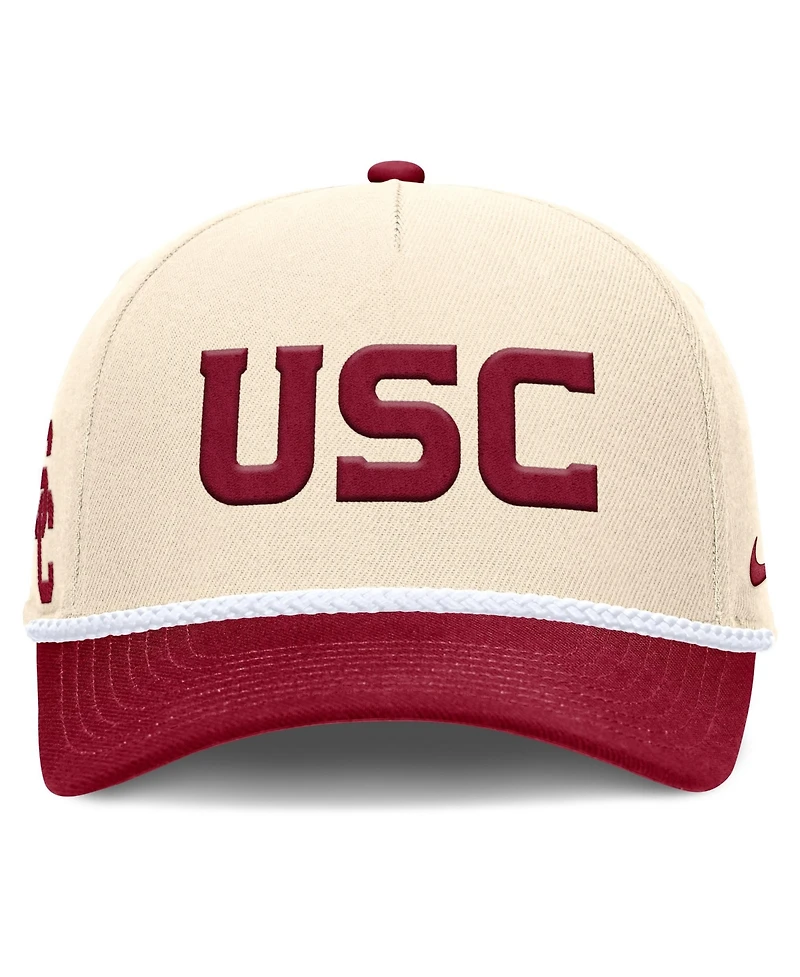 Men's and Women's Nike Natural Usc Trojans 2026 Primetime Natural 5-Panel Rope 2-Tone Rise Hat