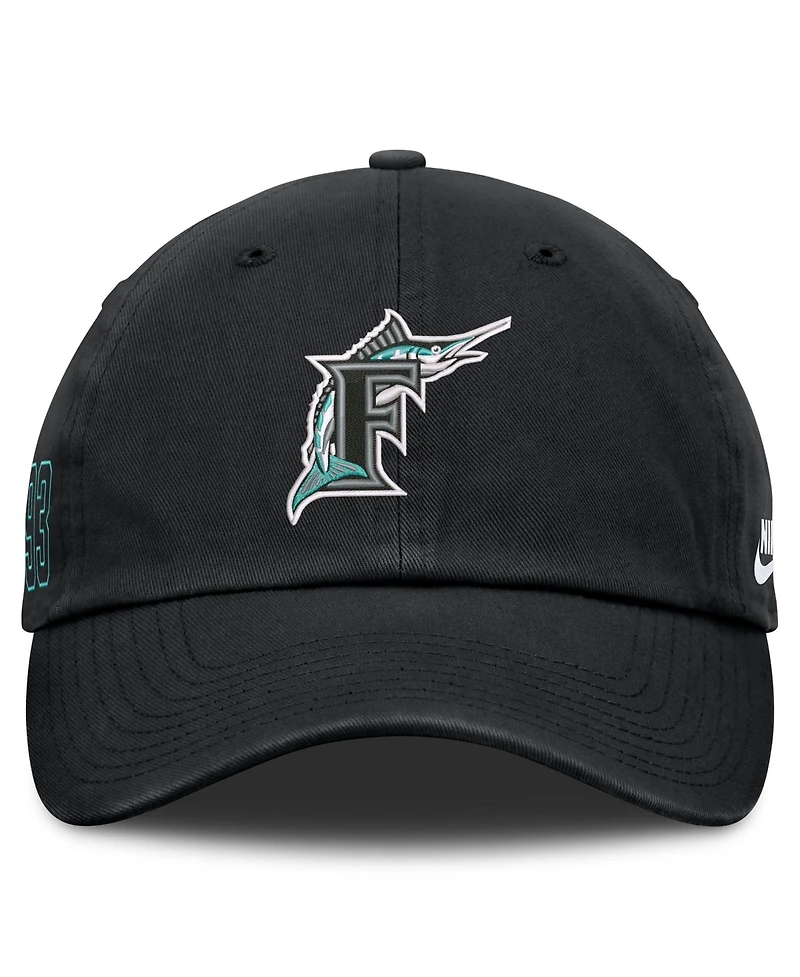 Men's Nike Black Florida Marlins Cooperstown Club Adjustable Hat