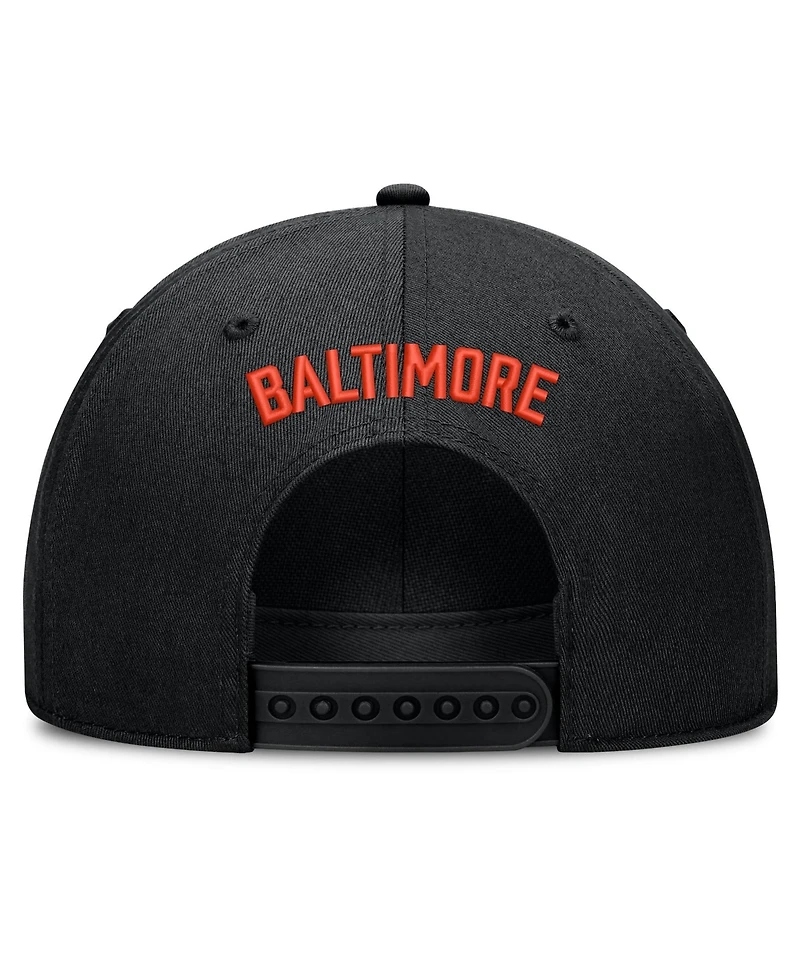 Men's Nike Black Baltimore Orioles Cooperstown Rise Adjustable Hat