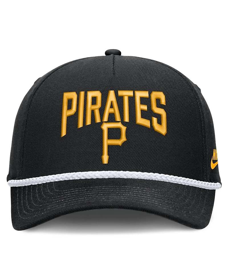 Men's Nike Black Pittsburgh Pirates Cooperstown Rise Adjustable Hat